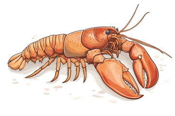 Vibrant Lobster Graphic for Seafood Menu