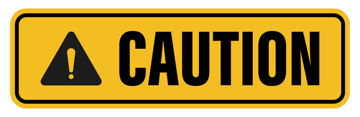 Caution sign with exclamation mark inside a triangle, used for safety alerts, risk warnings, and hazard notifications