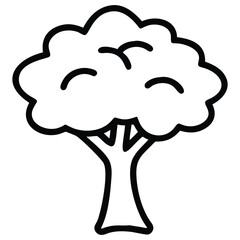 Minimalist Tree Outline Simple Nature Silhouette