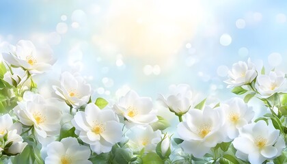 Fototapeta premium Delicate white blossoms in a gentle light.