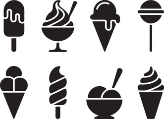 ice cream icon, ice cream clipart, ice cream vector, ice cream silhouette, summer dessert icon, ice cream cone, popsicle icon, sweet treat icon, food icon set, dessert graphics, ice cream logo, black 