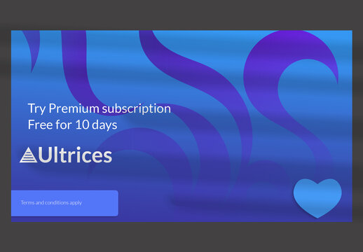 Slideshow Ad Layout with Vanishing Gradient and Paper Cut Shapes