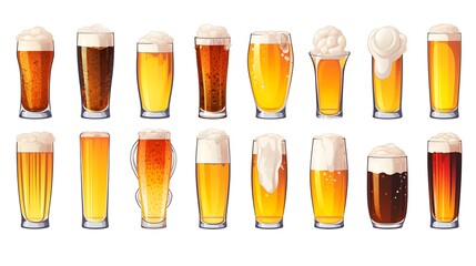 Festive Beer Glasses Vector Illustration for Celebration Events and Parties