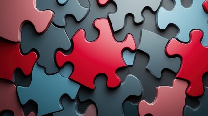 Fototapeta premium Team work concept. Business, teamwork infographics. Pieces of a puzzle vector illustration.