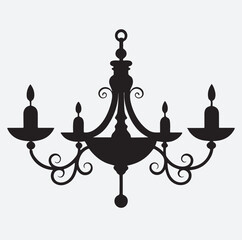 a chandelier silhouette vector art illustration, chandelier silhouette vector