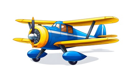 Colorful Cartoon Airplane Vector Illustration for Children's Book Cover Design
