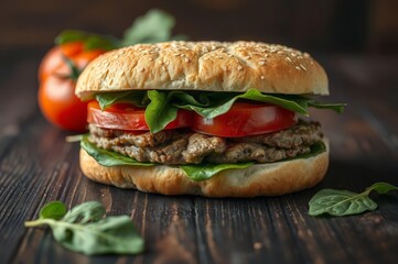 Delicious Meat and Spinach Sandwich