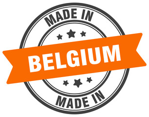 Made in Belgium round sign. Made in Belgium stamp.