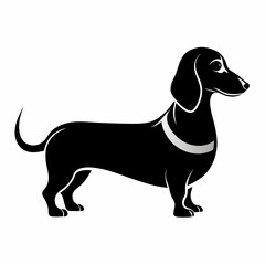 dog Dachshund black and white dog