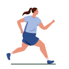 Healthy Lifestyle. Running Woman Illustration