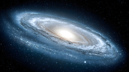 Spiralgalaxie mit leuchtendem Zentrum im tiefen Weltraum 