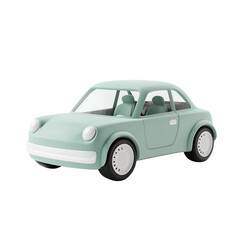 3D Electric Car Icon with Lightning Bolt on Transparent Background