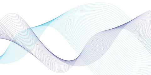 Abstract blue blend wave lines on transparent background. Modern blue flowing wave lines and glowing moving lines. Abstract frequency sound wave lines and technology curve lines background.