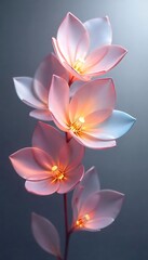 Fototapeta premium Generative AI: Luminous petals illuminate a surreal floral arrangement