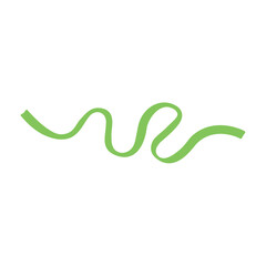 Green Curly Ribbon. Decorative Element Vector Illustration