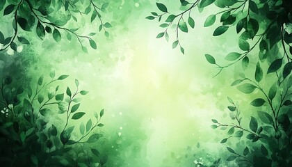 Green Leaves with Ethereal Background