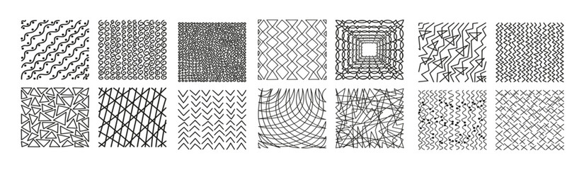 Set of Abstract Monochrome Patterns