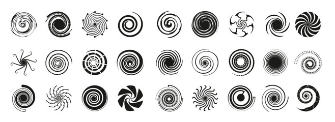 Set of Hypnotic Circular Whirlpools