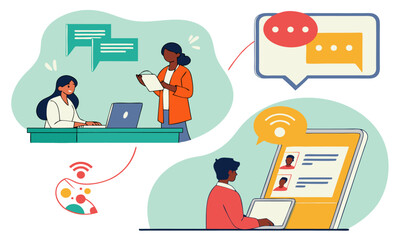 business people icons set