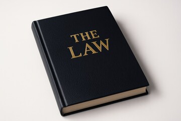Obraz premium Classic Black Law Book with Gold Lettering, representing legal principles, judicial process, and rule of law. Legal reference material.