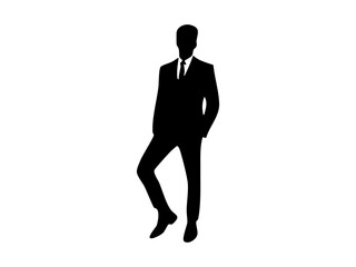 Silhouette of a Confident Businessman in Stylish Suit