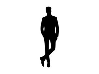 Silhouette of a Confident Businessman in Stylish Suit