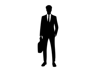 Silhouette of a Confident Businessman in Stylish Suit