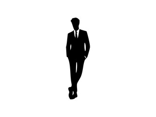 Silhouette of a Confident Businessman in Stylish Suit