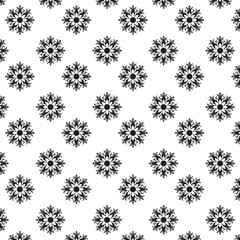 Seamless silhouette Floral Pattern | Featuring Black and White Stylized Decorative Motifs | Geometric Floral Pattern | Minimalist Black Line Flower Background