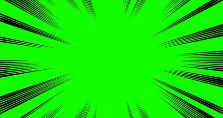 Obraz premium Green Comic Burst Background – Dynamic Radial Speed Lines Effect