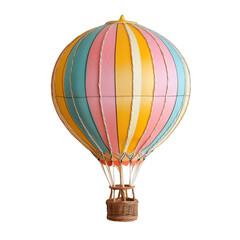 Fototapeta premium Colorful hot air balloon decoration on transparent background