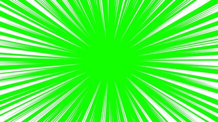 Obraz premium Green Comic Burst Background – Dynamic Radial Speed Lines Effect