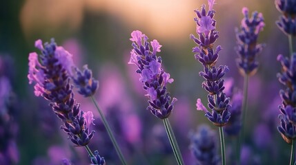 Fototapeta premium Close-up of Lavender Flowers in Bloom