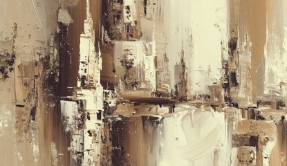 Abstract urban cityscape, textured in muted tones