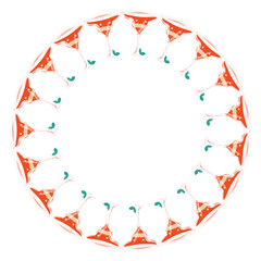 Cocktails wreath. Beverage round frame. Glasses full of red beverage frame for greeting cards, decor, wedding invitations, posters, branding, scrapbooking.