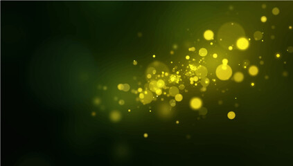 lemon Holiday Bokeh Background with Stars and Snow Particles