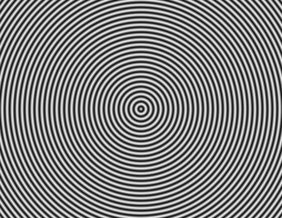 Monochrome concentric circles creating an optical illusion effect, showcasing depth and visual hypnotic aesthetics in a symmetrical, repetitive design for abstract and modern-themed concepts and prese