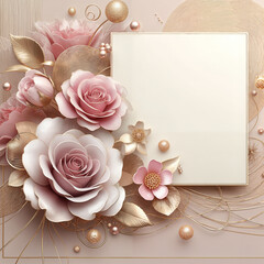 Elegant floral arrangement with pink roses and decorative elements  