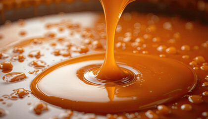 Smooth Viscous Caramel Stream