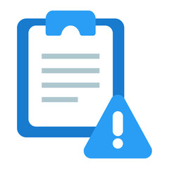 Incident Reporting Icon. Clipboard with warning symbol representing issue log, workplace safety report, or system alert..