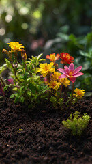 pink and yellow dahlia
