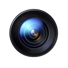 Stunning Camera Lens Close up Deep Blue Iris Crisp Detail Black on transparent background
