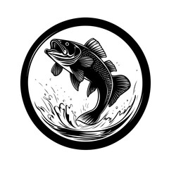 ynamic Fishing Logo Illustration