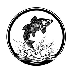 ynamic Fishing Logo Illustration