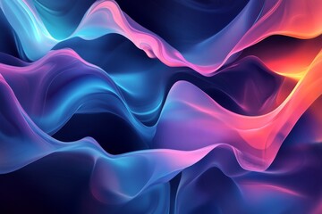 Obraz premium A dynamic background of flowing light in vibrant colors, symbolizing speed and technology. The background is dark blue with soft gradients purple hues, feeling of motion and energy.