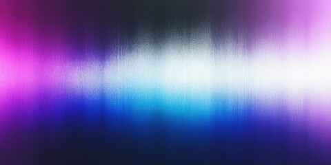 futuristic rainbow gradient with heavy noise, glitchy textures, grunge and a neon-lit cyberpunk aesthetic, fading into deep purples and blues.