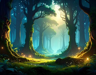 fantasy landscape with forest