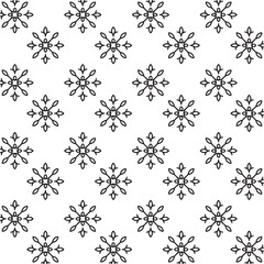 Seamless silhouette Floral Pattern | Featuring Black and White Stylized Decorative Motifs | Geometric Floral Pattern | Minimalist Black Line Flower Background
