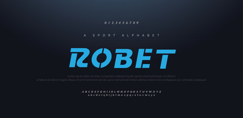 Robet Minimal font creative modern alphabet. Typography with dot regular and number. minimalist style fonts set.