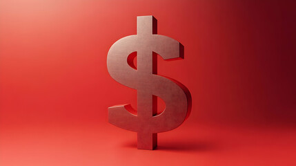 A dollar sign stands against a gradient red background.